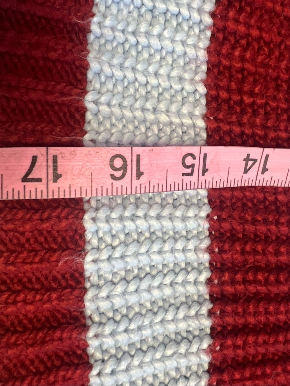 cinq a sept Burgundy & Light Blue Striped Cropped Cardigan - Picture 6 of 7